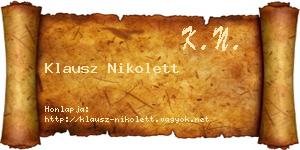 Klausz Nikolett névjegykártya